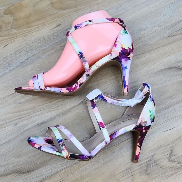 🩵NWOB Dream Pairs Gigi Floral Strappy Heels Size 7.5 - Picture 10 of 15